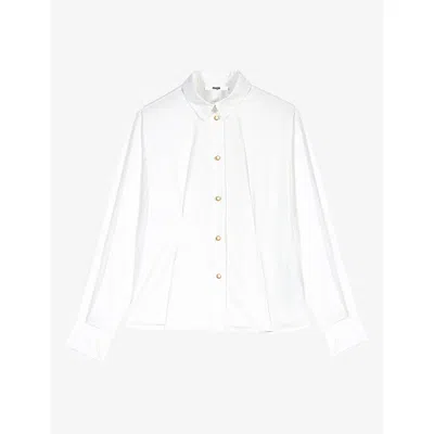 Maje Womens Collared Lace-back Cotton Shirt White