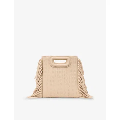 Maje Womens M Mini Leather Bag Cream In White