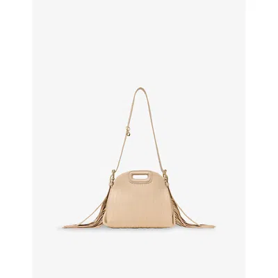 Maje Womens Miss M Mini Leather Shoulder Bag Cream In White