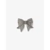 Maje Womens  Crystal-embellished Bow Hair Clip In Noir / Gris