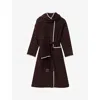 Maje Womens Dark Brown Embroidered Removable-scarf Wool-blend Coat In Brown