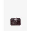 Maje Womens Dark Brown Miss M Leather Card Holder In Brown