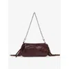 Maje Womens Dark Brown Miss M Patent-leather Clutch Bag In Brown