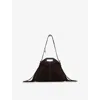 Maje Womens Dark Brown Miss M Suede Shoulder Bag In Brown