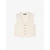 Maje Womens Ecru Lace-embroidered V-neck Stretch-woven Waistcoat
