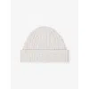 Maje Womens Ecru Rhinestone-embellished Wool Beanie Hat In White