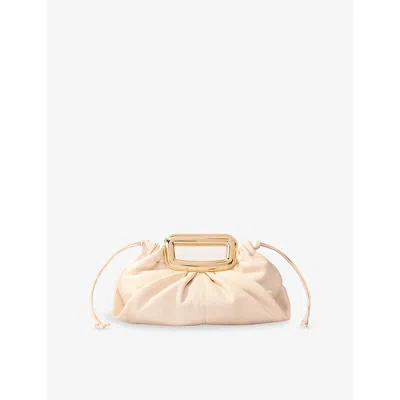Maje Womens Top-handle Leather Clutch Bag Ecru