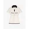 Maje Womens Ecru Two-in-one Contrast-collar Tweed Mini Dress In White