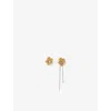 Maje Womens Flower Gold-tone Brass Drop Earrings In Gold