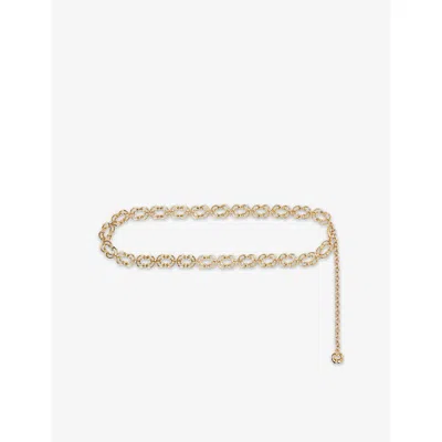 Maje Womens Gold Branded Chain-link Metal Belt