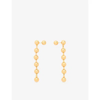 Maje Womens Gold Cascade Sphere Brass Drop Earrings