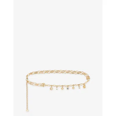 Maje Womens Gold Charm-embellished Metal Chain Belt