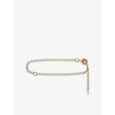 Maje Womens Gold Flower-embellished Metal Chain Belt
