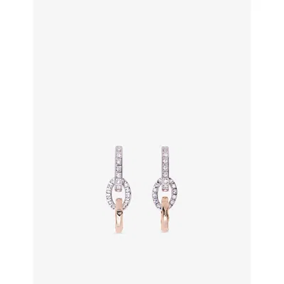 Maje Womens Gold Silver Link Silver And Gold-plated Brass Drop Earrings In White