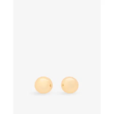 Maje Womens Gold Silver Sphere Brass Stud Earrings