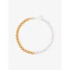 Maje Womens Gold Silver Two-tone Brass Pearl Necklace In Multi