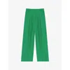 Maje Womens Wide-leg High-rise Stretch-woven Suit Trousers Green In Green