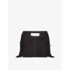 Maje Womens Grey M Fringed-trim Suede Shoulder Bag In Gray