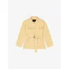 Maje Womens  Short Double-faced Belted Wool-blend Coat In Jaunes / Oranges