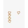 Maje Womens Light Gold Asymmetric Heart Brass Earrings In Gold