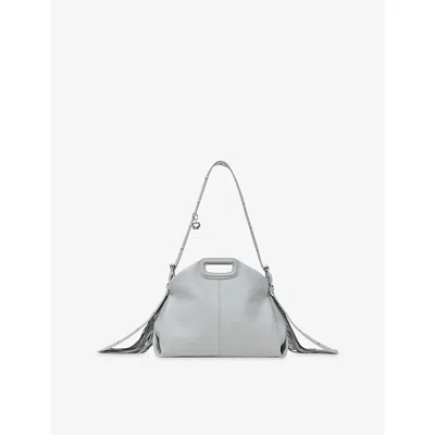 Maje Womens Light Grey Miss M Leather Shoulder Bag In Gray