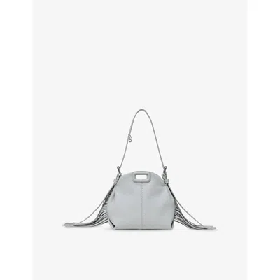 Maje Womens Light Grey Miss M Micro Leather Shoulder Bag In Gray