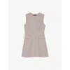 Maje Womens Light Grey Rhinestone-embellished Button-down Stretch-woven Suit Mini Dress In Brown