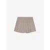 Maje Womens Light Grey Rhinestone-embellished Pleated Stretch-woven Skort In Gray