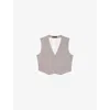 Maje Womens Light Grey Rhinestone-embellished V-neck Stretch-woven Waistcoat In Gray
