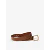 Maje Womens Bruns Logo-engraved Square Leather Buckle Belt