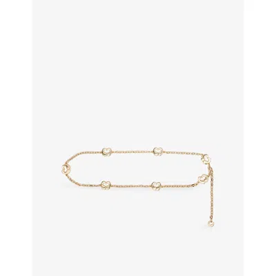 Maje Womens Logo-detail Brass Chain Belt Light Gold