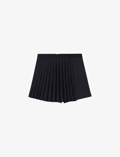 Maje Straight-fit Pleated Shorts In Black