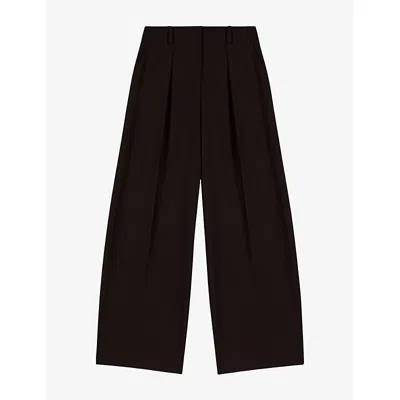 Maje Womens  Balloon-fit Suit Woven Trousers In Brown