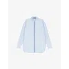 Maje Womens Bead-embellished Relaxed-fit Cotton Shirt Bleus In Bleus