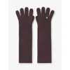 Maje Womens Dark Brown Branded Wool And Cashmere Gloves In Brown