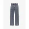 Maje Belted Wide Leg Jeans In Grey In Noir / Gris
