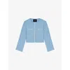 Maje Tweed Jacket In Bleus