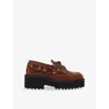 Maje Boat Shoes With Chunky Sole In Brown
