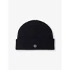 Maje Womens  Clover-embellished Ribbed Wool And Cashmere-blend Hat In Noir / Gris