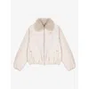Maje Womens  Collared Regular-fit Shell Jacket In Neutral