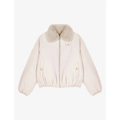 Maje Womens  Collared Regular-fit Shell Jacket In Neutral