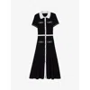 Maje Redouane Knit Shirt Dress In Bicolore