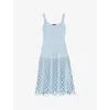 Maje Crochet Dress With Removable Lining In Blue