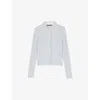 Maje Womens Embellished-collar Wool And Cashmere Cardigan Bleus In Bleus