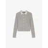 Maje Womens  Embellished-collar Wool And Cashmere Cardigan In Noir / Gris