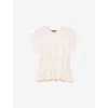 Maje Womens Blanc Fitted-bodice Short-sleeved Stretch-woven T-shirt