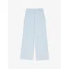 Maje Womens  Flared-leg Mid-rise Stretch-woven Trousers In Bleus