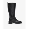Maje Leather Knee-high Boots In Black