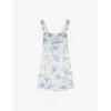 Maje Short Patterned Dress In Bleus