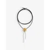 Maje Womens  Flower Diamante-embellished Brass And Cotton Choker Necklac In Or
